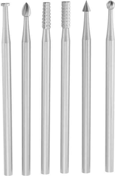 Set van 6 HSS Graveerstiftjes met 2.35mm Schacht voor Fijne Bewerking