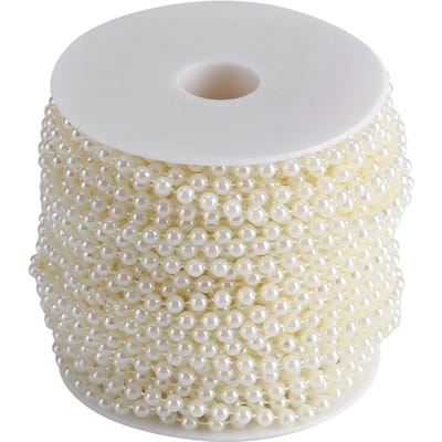 30m/rouleau 5mm Perle Artificielle DIY Ornements Perles Rideau Mariage/Décoration de Fête Festival Beige beige