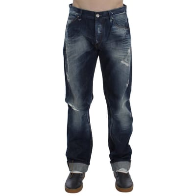 Eight Men's Blue Wash Cotton Denim Regular Fit Jeans