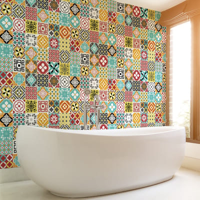 Muurstickers - Zelfklevende tegelmuurstickers voor keuken en badkamer - 60 CYNTIARIA TEGELSTICKERS - 60 stickers 20x20cm