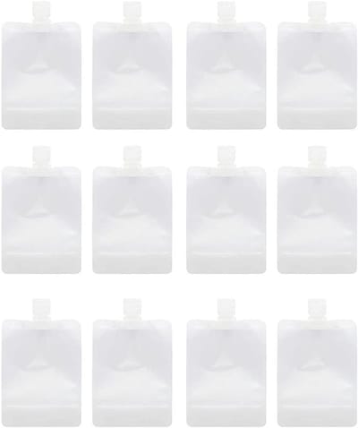 12 Stuks Draagbare Reisset voor Vloeibare Make-up, Transparante Clamshell Verpakkingszakken, Navulbare Lege Knijptassen voor Reizen en Organisatie