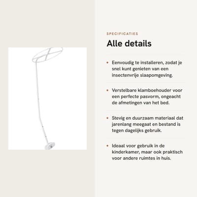 Dailygoods- Klamboesteun Stevig - Verstelbare Klamboehouder - Duurzaam - Eenvoudig Te Installeren - Kinderbedhemel - Klamboe