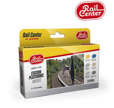 AMMO by Mig Jimenez Hobbyverf Acrylverf - MIG R1035 Rail Center - Station Platforms Kleuren - Acryl Set 6x15ml Verf set