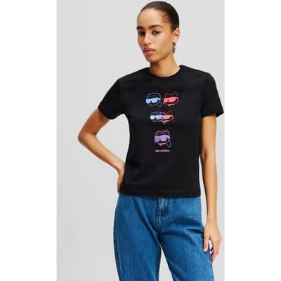 Karl Lagerfeld Ikon Colour Fitted T-shirt Black Taglia: S | Maglie Sportivi Outlet | Donna | Nero