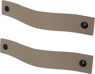 2x Leren handgrepen 'platte greep' XS - TAUPE (12,6 x 2,5 cm) - incl. 3 kleuren schroefjes (handgreepjes - leren grepen - greepjes - leren lusjes)