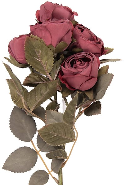 Clayre & Eef Kunstbloem Roos 43 cm Rood Kunststof