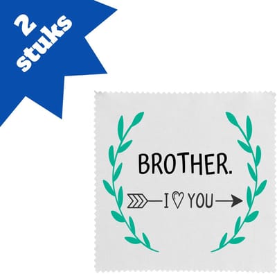 Akyol - brother i love you brillendoekjes - Broer - de liefste broer - verjaardag - cadeautje voor broer - broer artikelen - kado - geschenk - 17,8 bij 17,8 cm - 2 stuks