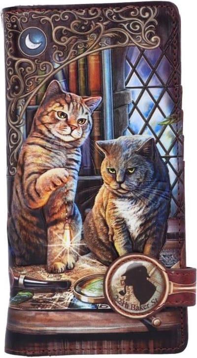 Nemesis Now - Lisa Parker - Purrlock Holmes - portemonnee met Katten - 18,5cm x 9,5cm x 2,5cm