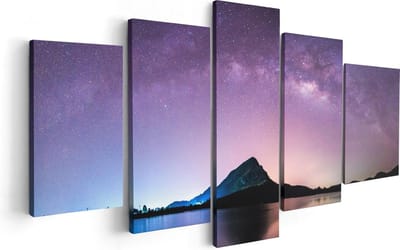 Artaza Canvas Schilderij Vijfluik Melkweg Bij Een Berg In Thailand - 100x50 - Foto Op Canvas - Canvas Print