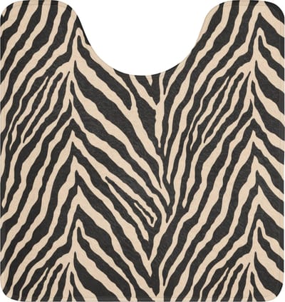 WC mat met uitsparing 55x60 cm - Antislip - Zebra - Klassiek - Zwart - Toiletmat met uitsnijding - Vloermat - Douchemat - Toilet tapijt - Toiletmatten