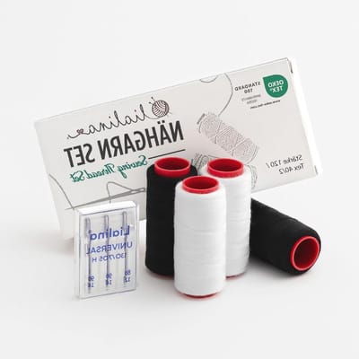 Naaigaren set - Garen met naalden - Kleding repareren - Scheurvast polyester - 1000 Meter - Wit en zwart