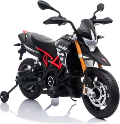 Aprilia 12V - Elektrische Kindermotor Aprilia Dorsoduro 900 Zwart 12V - licensie Aprilia Dorsoduro 12V - Kinder motor