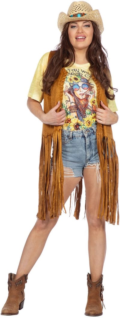 Hippie De Pippie Franje Gilet Vrouw