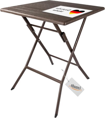 Klaptafel Balkon - Bijzettafel Tuintafel - Ruimtebesparend Gebruik - Geen Montage Nodig - 62 x 62 cm - Bruine Houtlook