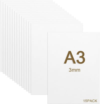 Pack of 15 A3 MDF Panels - 3 mm 420 x 300 x 3 mm Wooden Panels voor Creatieve Projecten - Witte Houten Bord voor Laser en CNC Router Modelling