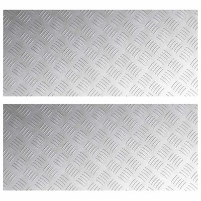 vidaXL Trapmatten 2 st 90 x 40 cm Zilver Aluminium Rechthoekig