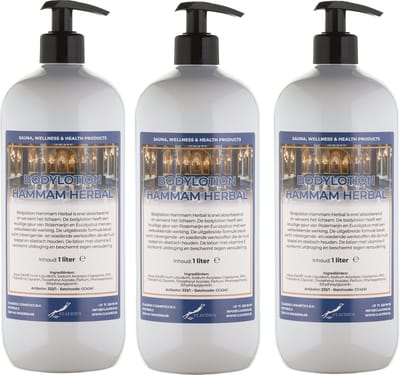 Bodylotion Hammam Herbal 1 Liter - met gratis pomp - set van 3 stuks