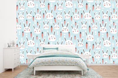 Behang - Fotobehang Konijn - Dieren - Kind - Breedte 320 cm x hoogte 240 cm