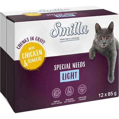 12x85g Smilla verse zakjes Adult Hapjes in Saus Kip en Tomaat met Groenten