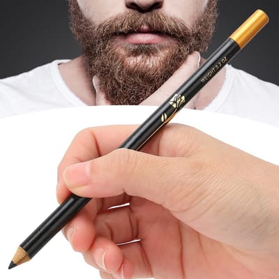 Baard Potlood Vuller - Stijl Gereedschap - Gelijkmatige Groei - Met Slijper - 18 x 1 cm - Zwart