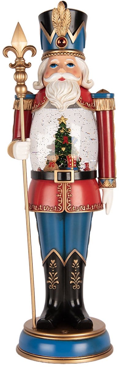 Clayre & Eef Kerstdecoratie met LED-verlichting en muziek Notenkraker 5x14x50 cm / 3xC Rood Kunststof