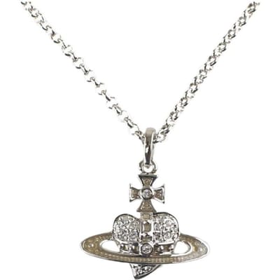 Vivienne Westwood Omgekeerd Hart Saturnus Ontwerp Ketting Unisex ketting Zilver 752468B1-B Box white
