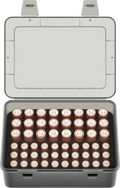 Batterij Opbergdoos - Batterijhouder Organizer - Batterijen Sorteren - Ruimte voor 54 Batterijen - 16.5 x 12 x 5.7 cm