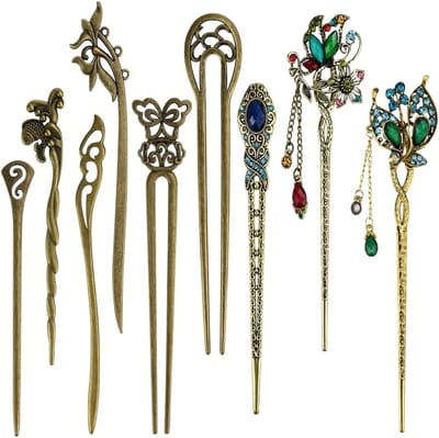 Decoratieve Haarstokjes - Haarspelden - Vintage - Chinees - Dameshaar - Accessoires - Doe-het-zelf - Haarstokjes - Chinees - Geschikt voor - Haar - 9 Stuks