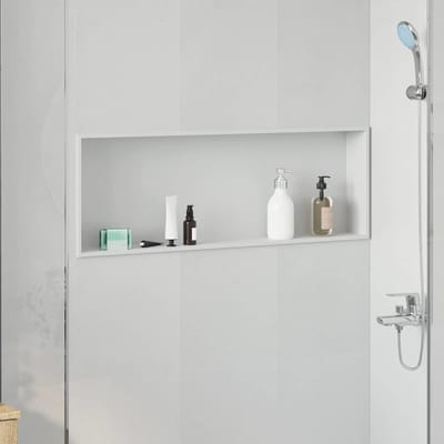 vidaXL - Douche - Niche - Wit - 90 - x - 30 - x - 9,5 - cm - Roestvrij - staal