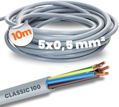5-aderige Kleurgecodeerde PVC Besturingskabel 10 Meter 5G0,5 mm² - Flexibel en Duurzaam
