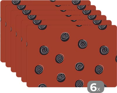 Placemat - Placemats kunststof - Patronen - Kunst - Australië - 45x30 cm - 6 stuks - Hittebestendig - Anti-Slip - Onderlegger - Afneembaar