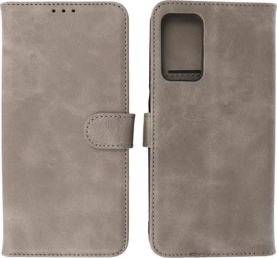 Oppo Find X5 Lite Hoesje - Book Case Telefoonhoesje - Kaarthouder Portemonnee Hoesje - Wallet Cases - Grijs