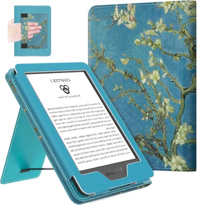 Ultra Lichtgewicht PU Hoes voor 6" Kindle (11e, 10e en 8e Generatie) met Auto Wake/Sleep Functie, Perfecte Bescherming en Stijlvolle Almond Blossom Design