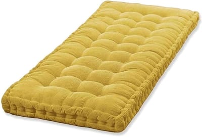 Bankkussen - Stoelkussen Tuin - Comfortabel Zitten - Wasbaar Binnen Buiten - 55 x 165 cm - Geel
