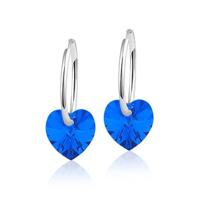 Montebello Oorbellen Claire HZ88 - Swarovski Hart - 925 Zilver Gerhod.- Ø10mm - 20mm