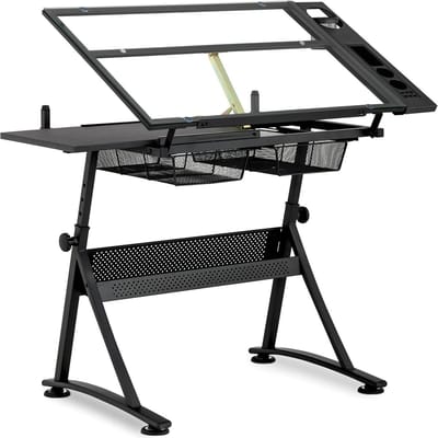 Fromm & Starck Tekentafel - 120 x 60 x 90 cm - kantelbaar - glazen blad 10260095