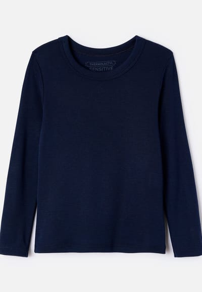 Damart - T-shirt met lange mouwen mix van Thermolactyl Sensitive - Kinderen - Blauw - 8 JAAR