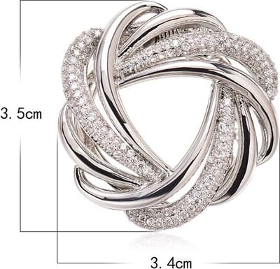 WiseGoods Premium Strass Steentjes Sjaalklem - Sjaal Speld / Ring - Spelden & Ringen Voor Sjaals - Cadeau - Sieraden - Zilver
