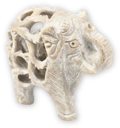 Speksteen olifant in olifant 5 cm