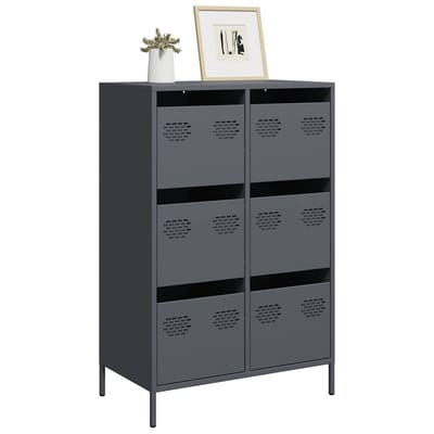 vidaXL - Hoge - kast - 68x39x101,5 - cm - staal - antracietkleurig
