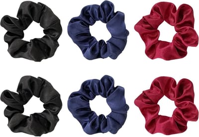 Fluwelen scrunchies in effen satijn, haaraccessoires voor vrouwen, haarbanden set van 6.