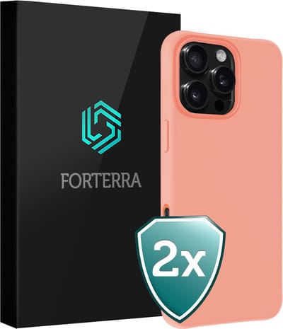 Hoesje 2 Stuks - Geschikt voor Apple iPhone 16 Pro - Sterk & Shockproof - Back Cover - Case Siliconen - Telefoon Hoes - Perzik