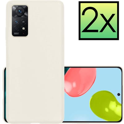 Hoesje - 2 Stuks - Geschikt voor Xiaomi Redmi Note 11 - Sterk & Shockproof - Case Siliconen - Back Cover - Telefoon Hoes - Wit