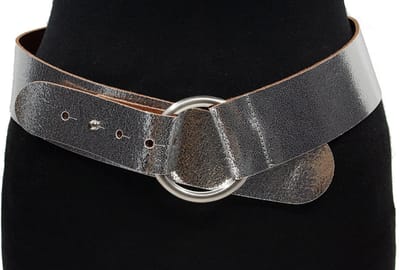 Zilveren brede riem dames - 5.5 cm breed - Leer - Brede riem - Casual - Maat 85