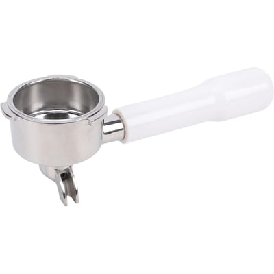 Porte-filtre à café 51 mm Ajustement universel SUS Acier inoxydable 3 Oreilles Porte-filtre à café pour machines à café Blanc L blanc