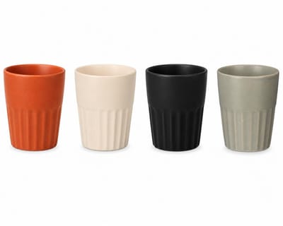 Vessia Design koffiemokken set - 4x - multicolor - zonder oor - keramiek - 300 ml