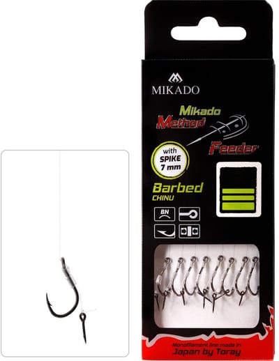 Mikado Method Feeder Onderlijn met Spike – Haakmaat 6 – 0.28 mm – 10 cm – 8 stuks – Karper & Brasem