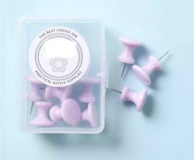 Akyol - Punaises | Prikbord | Memobord | Kantoor artikelen | Paars | 10 stuks -punaise paars -punaise voor school - paarse punaises