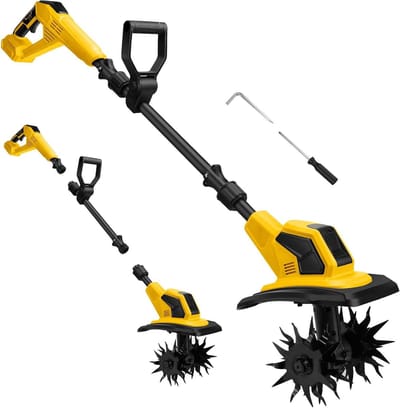 Elektrische Grondfrees - Accu Tuinfrees - Bodem Bewerken - Borstelloze Motor - 32 cm Werkbreedte - Zwart