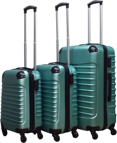 Quadrant 3 delige ABS Kofferset - 2 x handbagage koffer / 1 x grote koffer - Lichtgroen